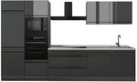 Vicco K&uuml;chenzeile R-Line, Anthrazit Hochglanz/Anthrazit 340 cm | 7 Module &middot;