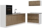 Vicco K&uuml;chenzeile R-Line, Artisan-Eiche/Wei&szlig; 220 cm | 6 Module &middot;