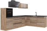 Vicco Eckk&uuml;che R-Line, Sonoma/Goldkraft Eiche 287 x cm | 12 Module &middot;