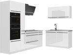 Vicco Eckk&uuml;che R-Line, Wei&szlig; Hochglanz/Wei&szlig; 230 x 120 cm | 8 Module &middot;