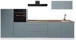 Vicco K&uuml;chenzeile R-Line, Blau-Grau/Wei&szlig; 340 cm | 6 Module &middot;...