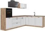 Vicco Eckk&uuml;che R-Line, Wei&szlig; Landhaus/Goldkraft Eiche 287 x cm | 12 Module &middot;