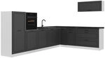 Vicco Eckk&uuml;che R-Line, Anthrazit Landhaus/Wei&szlig; 327 x cm | 8 Module &middot;