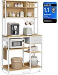 VASAGLE Steckdosen Standregal, Goldeichenfarben-Wolkenwei&szlig;, 40T x 100B cm 