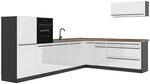 Vicco Eckk&uuml;che R-Line, Wei&szlig; Hochglanz/Anthrazit 327 x cm | 8 Module &middot;