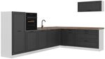 Vicco Eckk&uuml;che R-Line, Anthrazit Landhaus/Wei&szlig; 327 x cm | 8 Module &middot;
