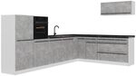 Vicco Eckk&uuml;che R-Line, Beton/Wei&szlig; 327 x cm | 8 Module &middot; H&ouml;henverstellbare...