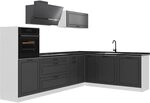 Vicco Eckk&uuml;che R-Line, Anthrazit Landhaus/Wei&szlig; 287 x cm | 12 Module &middot;