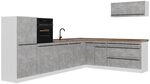 Vicco Eckk&uuml;che R-Line, Beton/Wei&szlig; 327 x cm | 8 Module &middot; H&ouml;henverstellbare...