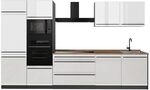 Vicco K&uuml;chenzeile R-Line, Wei&szlig; Hochglanz/Anthrazit 340 cm | 7 Module &middot;