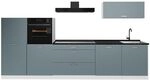 Vicco K&uuml;chenzeile R-Line, Blau-Grau/Wei&szlig; 340 cm | 6 Module &middot;...