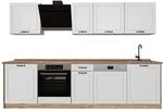 Vicco K&uuml;chenzeile R-Line, Wei&szlig; Landhaus/Goldkraft Eiche 280 cm | 9 Module &middot;