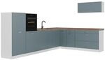 Vicco Eckk&uuml;che R-Line, Blau-Grau/Wei&szlig; 327 x cm | 8 Module &middot;...