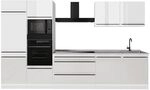 Vicco K&uuml;chenzeile R-Line, Wei&szlig; Hochglanz/Wei&szlig; 340 cm | 7 Module &middot;