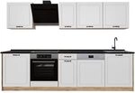 Vicco K&uuml;chenzeile R-Line, Wei&szlig; Landhaus/Goldkraft Eiche 280 cm | 9 Module &middot;