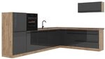 Vicco Eckk&uuml;che R-Line, Anthrazit Hochglanz/Goldkraft Eiche 327 x cm | 8 Module...