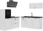 Vicco K&uuml;chenzeile R-Line, Wei&szlig; Landhaus/Wei&szlig; 160 cm | 6 Module &middot;