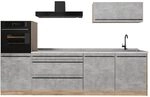 Vicco K&uuml;chenzeile R-Line, Beton/Goldkraft Eiche 280 cm | 5 Module &middot;
