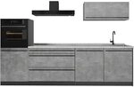 Vicco K&uuml;chenzeile R-Line, Beton/Anthrazit 280 cm | 5 Module &middot;...