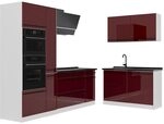 Vicco Eckk&uuml;che R-Line, Rot Hochglanz/Wei&szlig; 230 x 120 cm | 8 Module &middot;