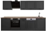 Vicco K&uuml;chenzeile R-Line, Anthrazit Landhaus/Anthrazit 280 cm | 9 Module &middot;