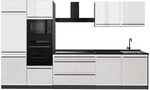 Vicco K&uuml;chenzeile R-Line, Wei&szlig; Hochglanz/Anthrazit 340 cm | 7 Module &middot;