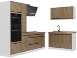 Vicco Eckk&uuml;che R-Line, Artisan-Eiche/Wei&szlig; 230 x 120 cm | 8 Module &middot;