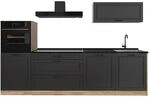 Vicco K&uuml;chenzeile R-Line, Anthrazit Landhaus/Goldkraft Eiche 280 cm | 5 Module...