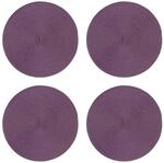 Tischset 4er Set rund 35 cm Aubergine Platzset geflochtene Optik Untersetzer