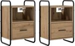 vidaXL H&auml;ngender Nachttisch 2 stk. Artisan-Eiche 40 x 30 x 60 cm | Bietet viel...