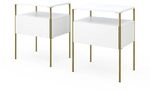 Vicco Nachttisch Mira Wei&szlig;/Gold | 2er Set, zur Ablage von Alltagsgegenst&auml;nden...