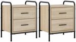vidaXL Nachttisch 2 stk. Sonoma-Eiche 40 x 30 x 50 cm Holzwerkstoff | Verzinkter