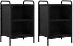 vidaXL Nachttisch 2 stk. Schwarz Eichen-Optik 40 x 30 x 60 cm | Klare Linien und