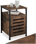 tectake&reg; Beistellschrank, Nachttisch mit Ablage, Nachtschrank aus Holz und...