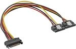 InLine 29683C SATA Strom-Y-Kabel, SATA Buchse an 2x SATA Stecker mit