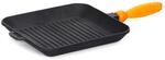 Grillpfanne 28 cm Gusseisen quadratisch Bratpfanne Holzgriff Induktion |...
