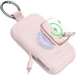 RORRY CharmGo Powerbank 5000mAh, Power Bank mit Integriertem USB C Kabel | Reise