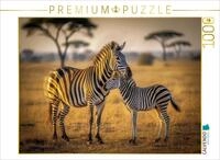 Puzzle &middot; Streifen im Sonnenlauf | Zebras in der Savanne Afrikas &middot; 1000 Teile...