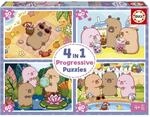 Educa - Multi 4 Capyfun | Set mit 4 progressiven Puzzles f&uuml;r Kinder von 20 bis 80