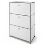 Floordirekt Metallschrank - Wei&szlig; 75&times;40&times;120cm - Aktenschrank mit 3...