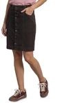 Street One Damen Knielanger Cordrock mit Knopfleiste