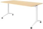 b&uuml;m&ouml; Seminartisch klappbar fahrbar 160x80 cm Ahorn, Gestell wei&szlig; - Klapptisch