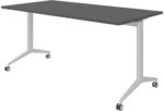 b&uuml;m&ouml; Seminartisch klappbar fahrbar 160x80 cm Graphit, Gestell Silber -...