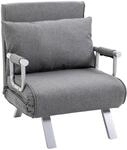 HOMCOM 3 in 1 Schlafsessel Klappbar Bettfunktion, Leinenoptik Hellgrau |...