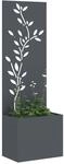 vidaXL Garten Sichtschutz-Leinwand Floral Anthrazit 50 x 32 x 150 cm | Schlanke...