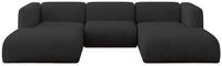 ALTDECOR Ecksofa in U-Form MIRA-U1 317x179x70 - Schwarz | Corner Sofa Bett...