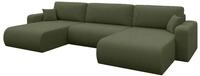 ALTDECOR Ecksofa mit Schlaffunktion U-Form BERY-U 377x193x88 - Gr&uuml;n | Corner...