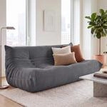 Mendler 3-Sitzer Sofa HWC-R34 Couch Stoff Cord (300g/m&sup2;) 175cm - dunkelgrau 