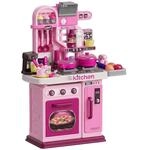 AIYAPLAY Kinderk&uuml;che Spielk&uuml;che mit Herd Druckknopf f&uuml;r 3-6 Jahre, Rosa |...