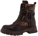 MUSTANG Damen Stiefelette Schn&uuml;rboots mit Schnallen & Profilsohle